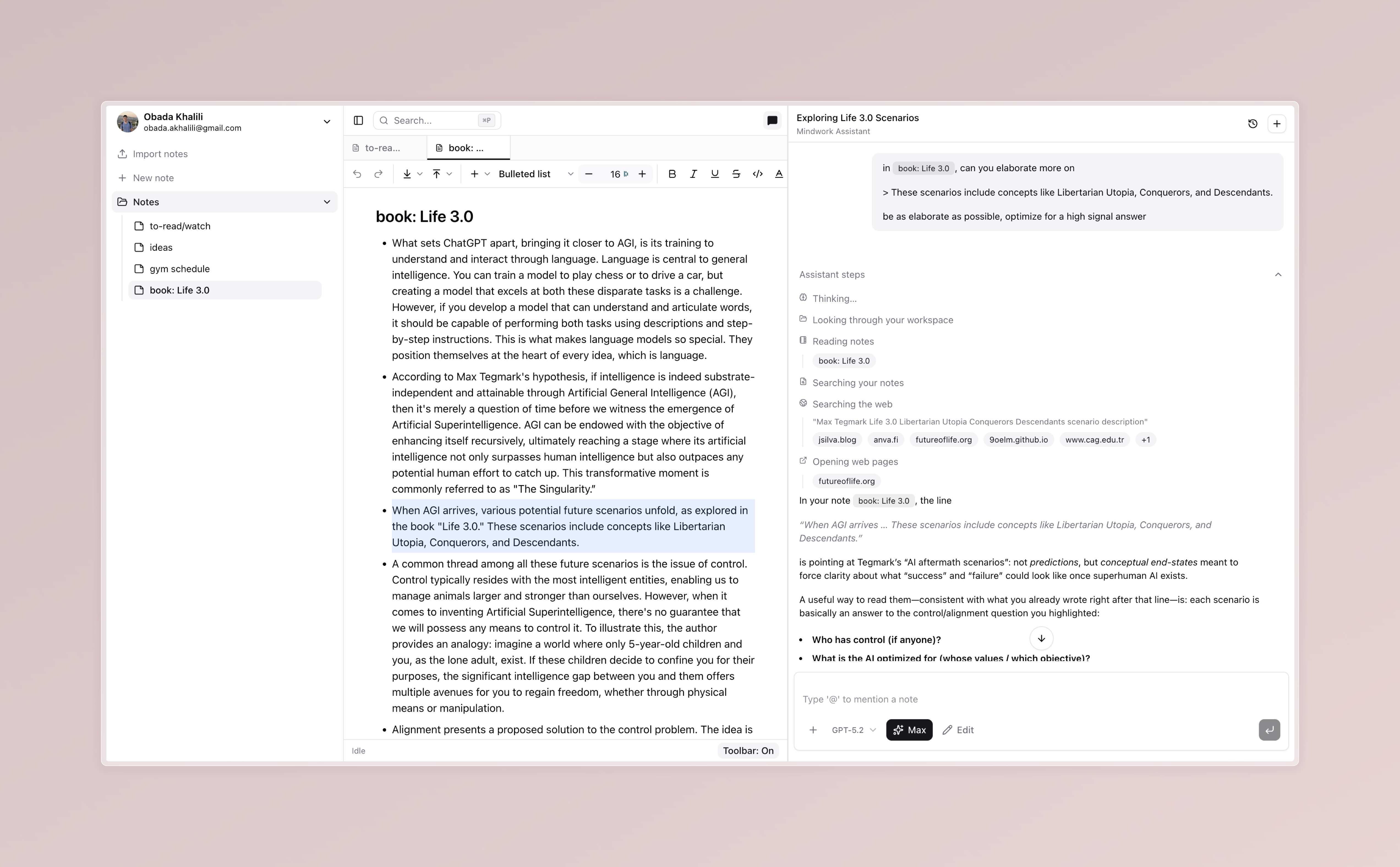 Think with AI next to your notes